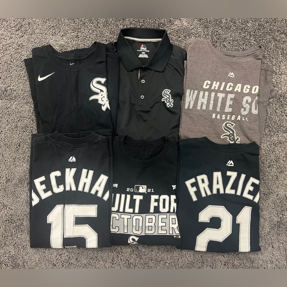Lot Of SIX Chicago White Sox TShirts & Polo ALL Size Large Beckham Frazier Nike